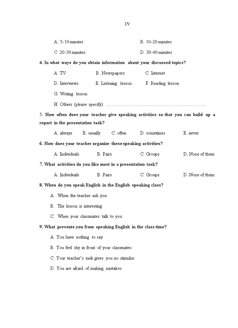 image for page Các hoạt động trong lớp học để khuyến khích khả năng trình bày tiếng Anh của học sinh lớp 10 trường THPT Marie Curie Hải Phòng luận văn tiếng Anh