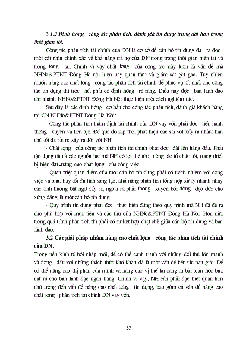 image for page Nâng cao chất lượng công tác phân tích tài chính của DN phục vụ hoạt động tín dụng trung và dài hạn tại chi nhánh NHNo PTNT Đông Hà Nội