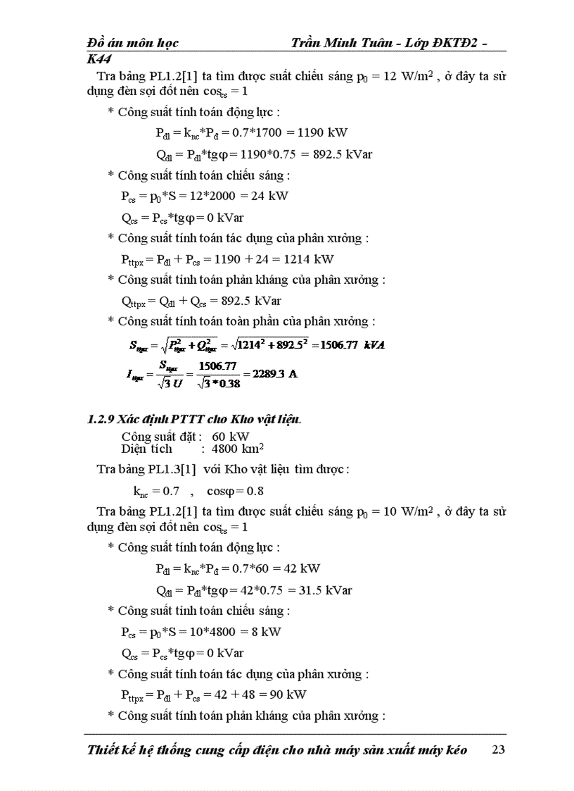 image for page Đồ án Thiết kế mạng điện hạ áp cho phân xưởng Sửa chữa cơ khí