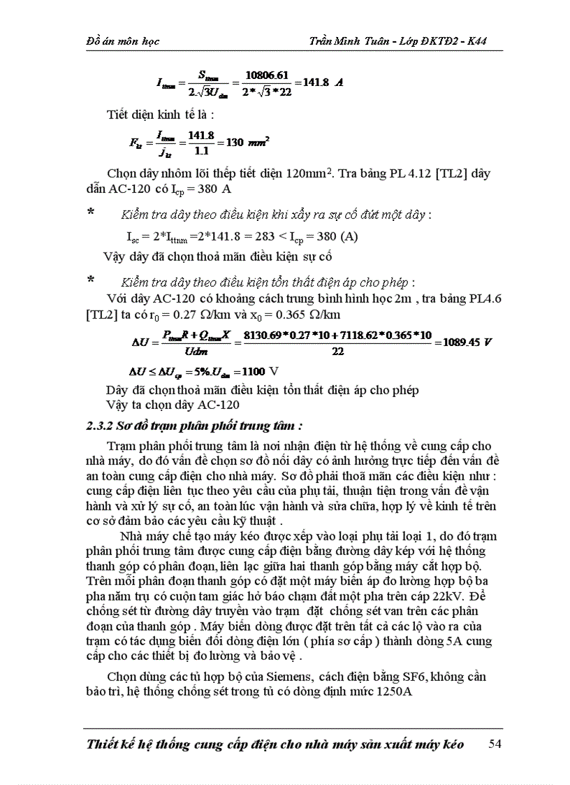 image for page Đồ án Thiết kế mạng điện hạ áp cho phân xưởng Sửa chữa cơ khí