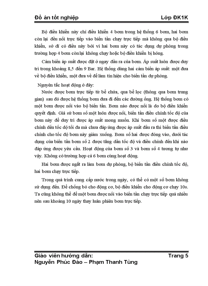 image for page Đồ án tn thiết kế hệ thống điều khiển duy trì áp suất ứng dụng trong cung cấp nước sạch