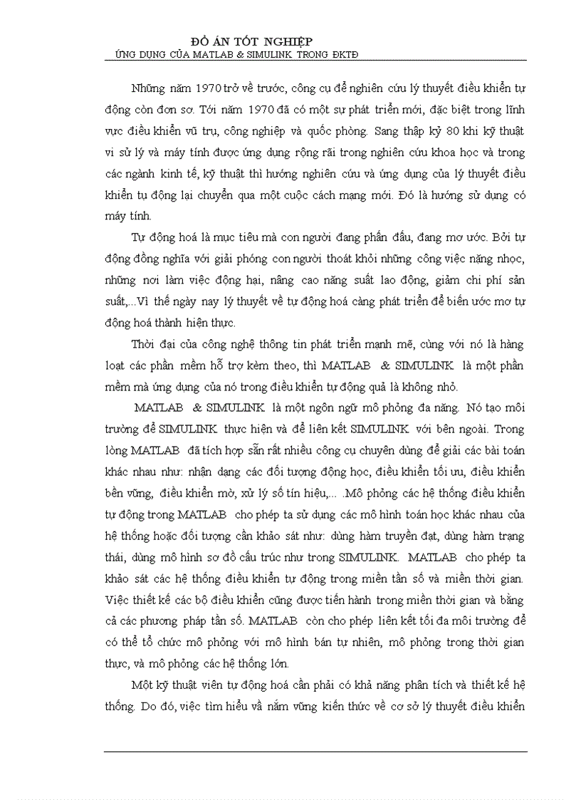 image for page Ứng dụng phần mềm MATLAB SIMULINK để khảo sát các chỉ tiêu chất lượng của hệ thống điều khiển tự động tuyến tính liên tục