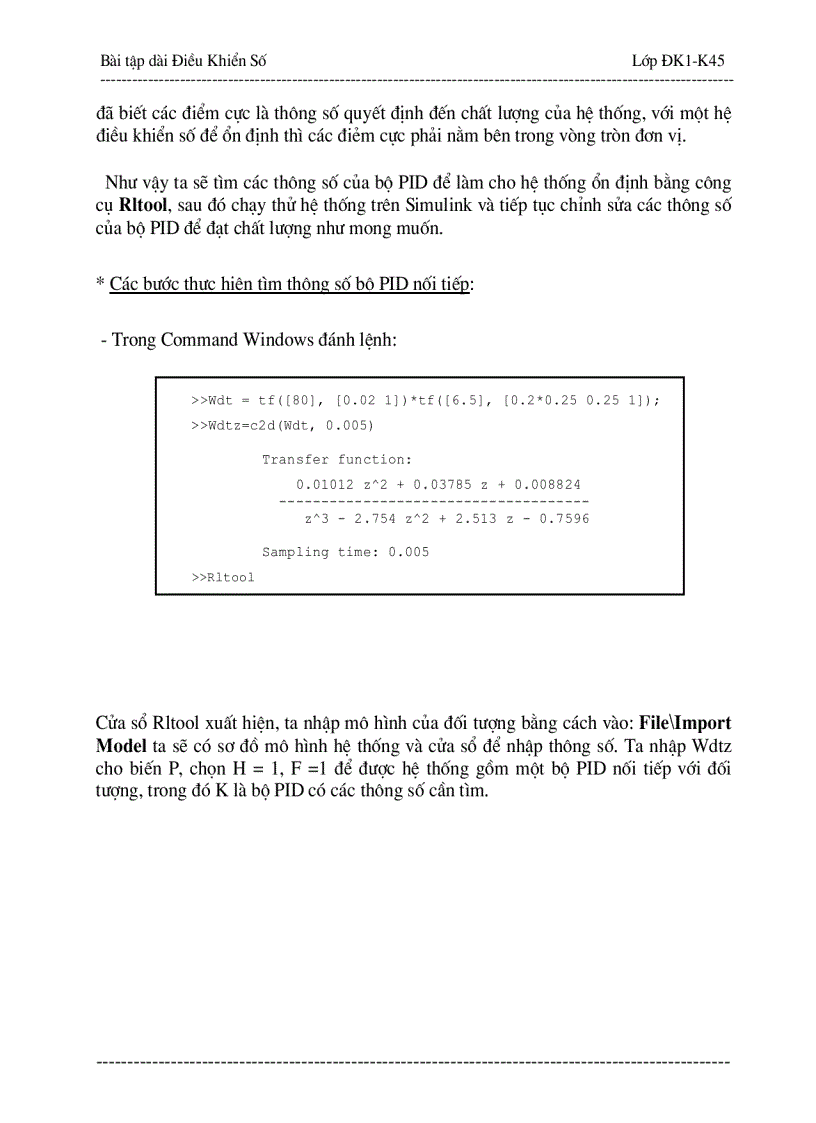 image for page Bài tập dài môn điều khiển số