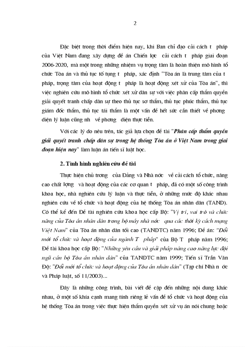 image for page Phân cấp thẩm quyền giải quyết tranh chấp dân sự trong hệ thống Tòa án ở Việt Nam trong giai đoạn hiện nay