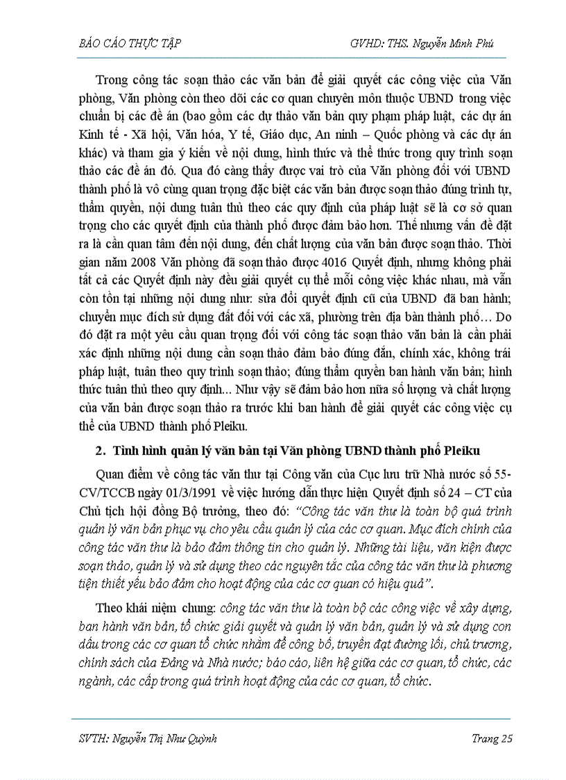 image for page Báo cáo thực tập Tìm hiểu công tác soạn thảo và quản lý văn bản tại văn phòng UBND Thành Phố Pleiku Tỉnh Gia Lai