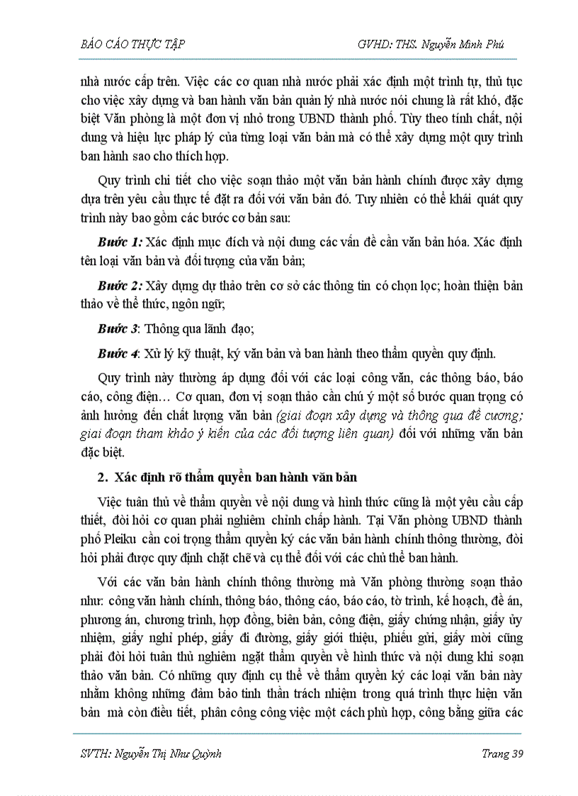 image for page Báo cáo thực tập Tìm hiểu công tác soạn thảo và quản lý văn bản tại văn phòng UBND Thành Phố Pleiku Tỉnh Gia Lai