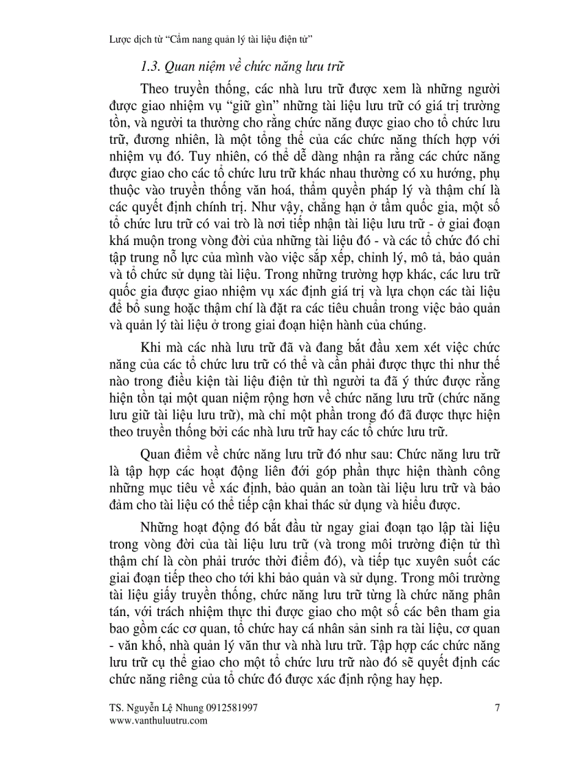 image for page Quan niệm về chức năng lưu trữ