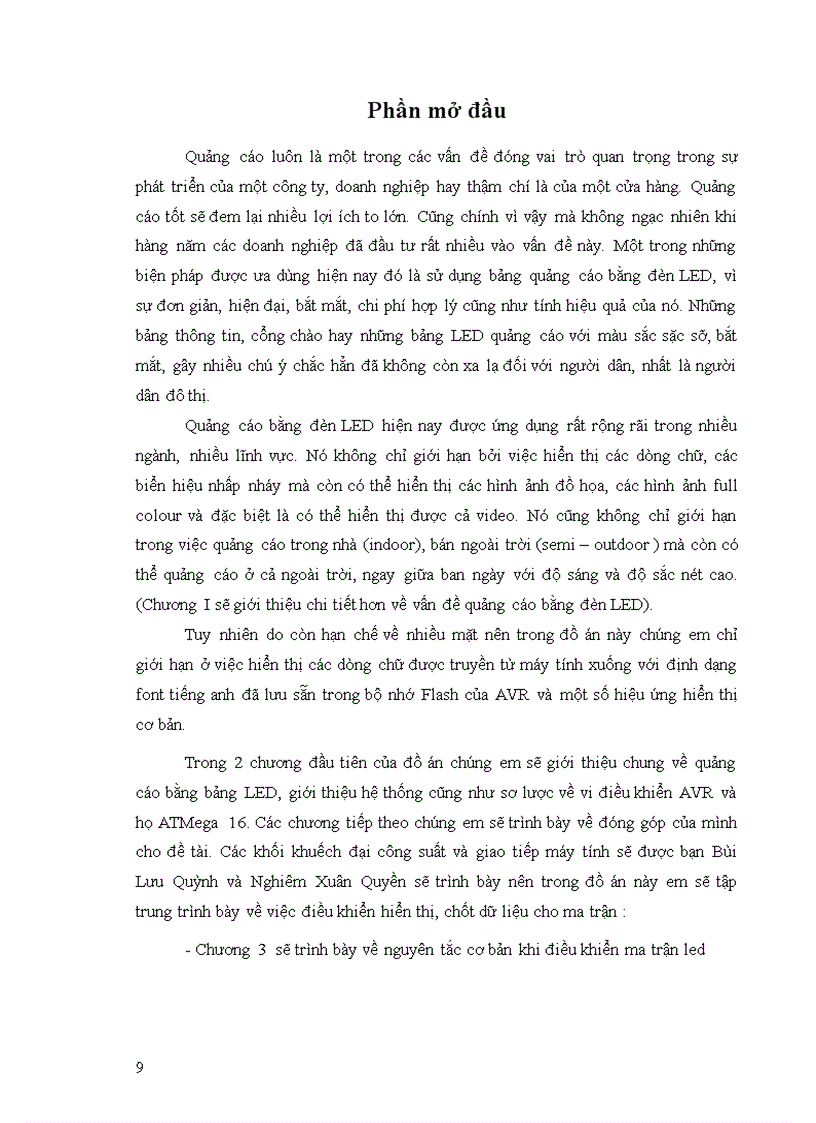 image for page Thiết kế bảng quảng cáo LED sử dụng vi điều khiển ATMEGA16 Module điều khiển hiển thị ĐH BK HN