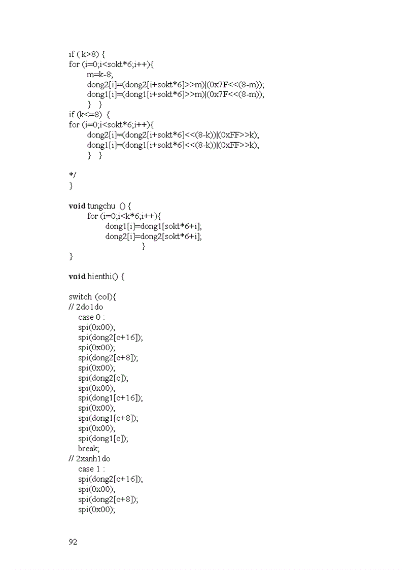 image for page Thiết kế bảng quảng cáo LED sử dụng vi điều khiển ATMEGA16 Module điều khiển hiển thị ĐH BK HN
