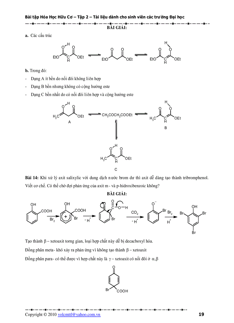 Bai Tập Hoa Học Hữu Cơ Tập 2