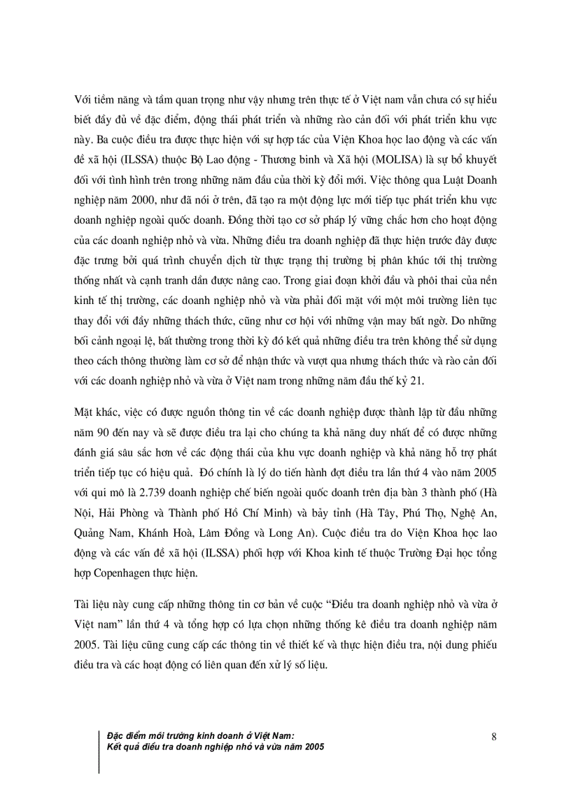 image for page Đặc điểm môi trường kinh doanh ở Việt nam Kết quả điều tra doanh nghiệp nhỏ và vừa năm 2005