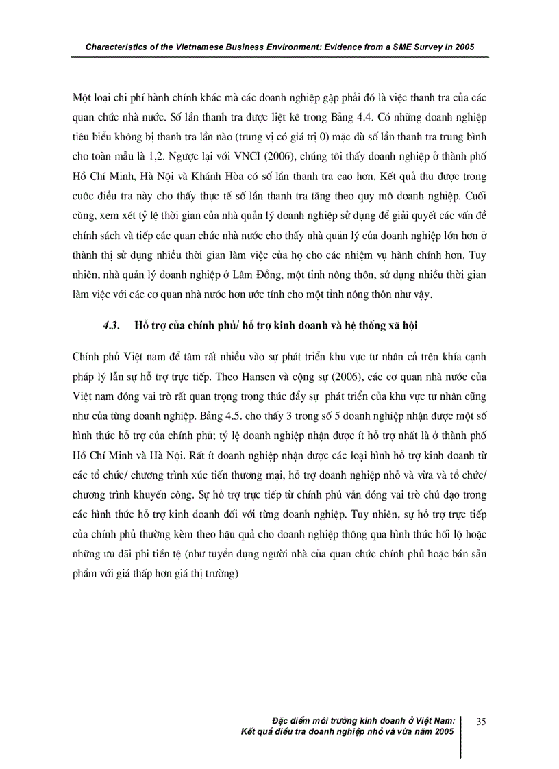 image for page Đặc điểm môi trường kinh doanh ở Việt nam Kết quả điều tra doanh nghiệp nhỏ và vừa năm 2005