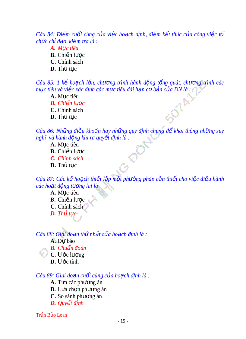 image for page Câu hỏi và đáp án môn quản trị kinh doanh 245 câu hỏi