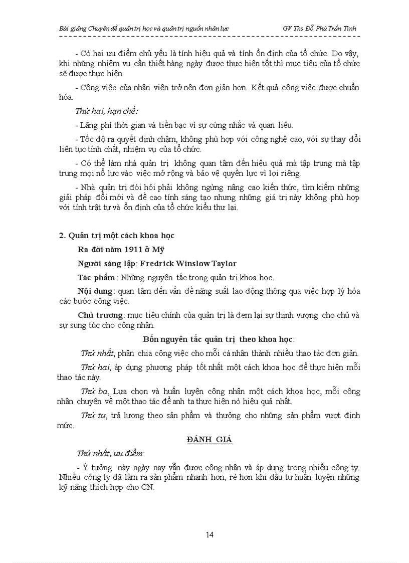 image for page Bài giảng Chuyên đề quản trị học và quản trị nguồn nhân lực