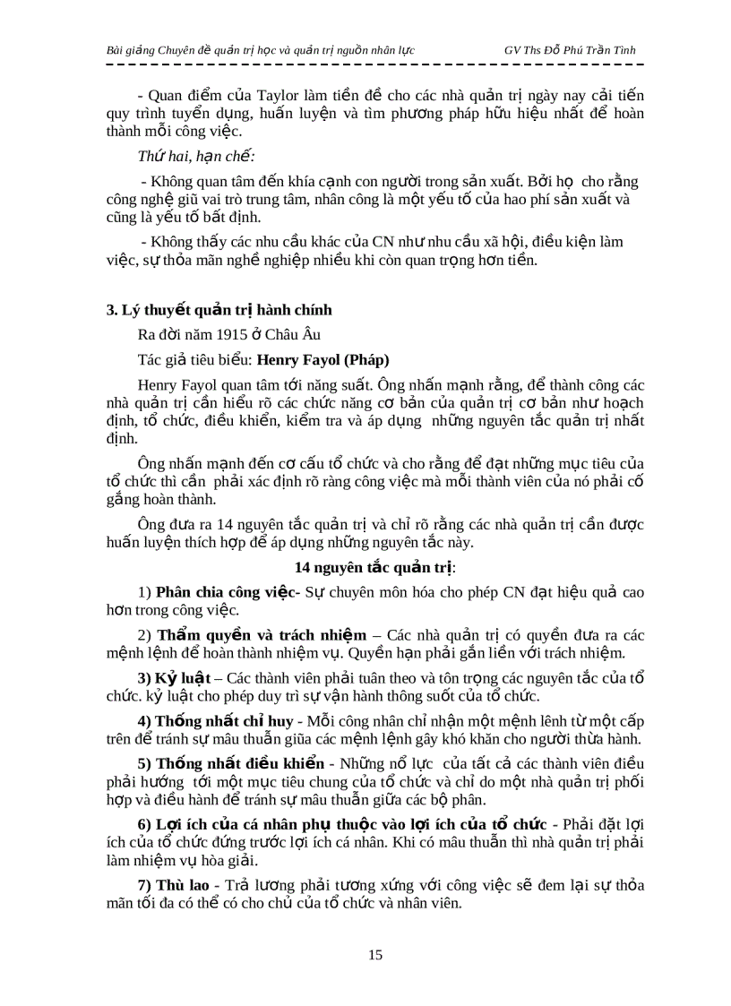 image for page Bài giảng Chuyên đề quản trị học và quản trị nguồn nhân lực