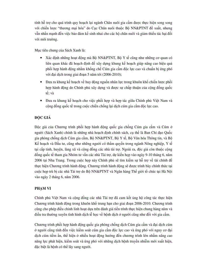 image for page Chương trình phối hợp hành động quốc gia phòng chống dịch cúm gia cầm và cúm ở người
