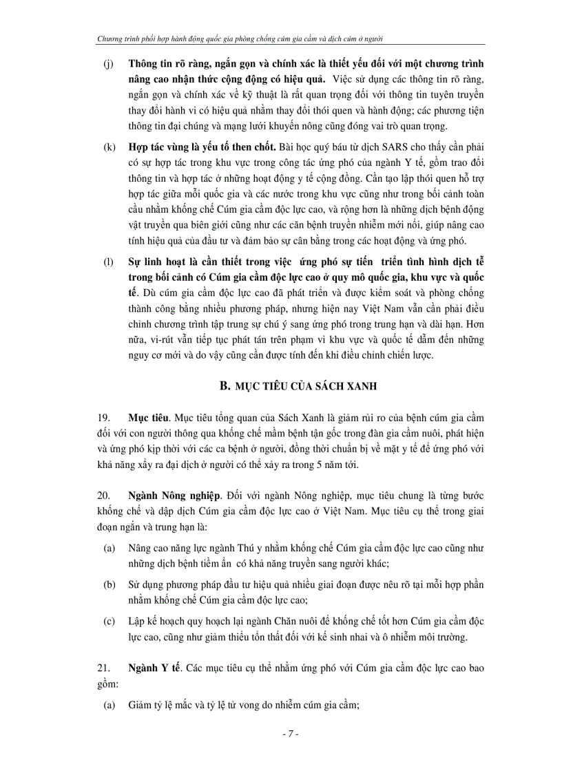 image for page Chương trình phối hợp hành động quốc gia phòng chống dịch cúm gia cầm và cúm ở người