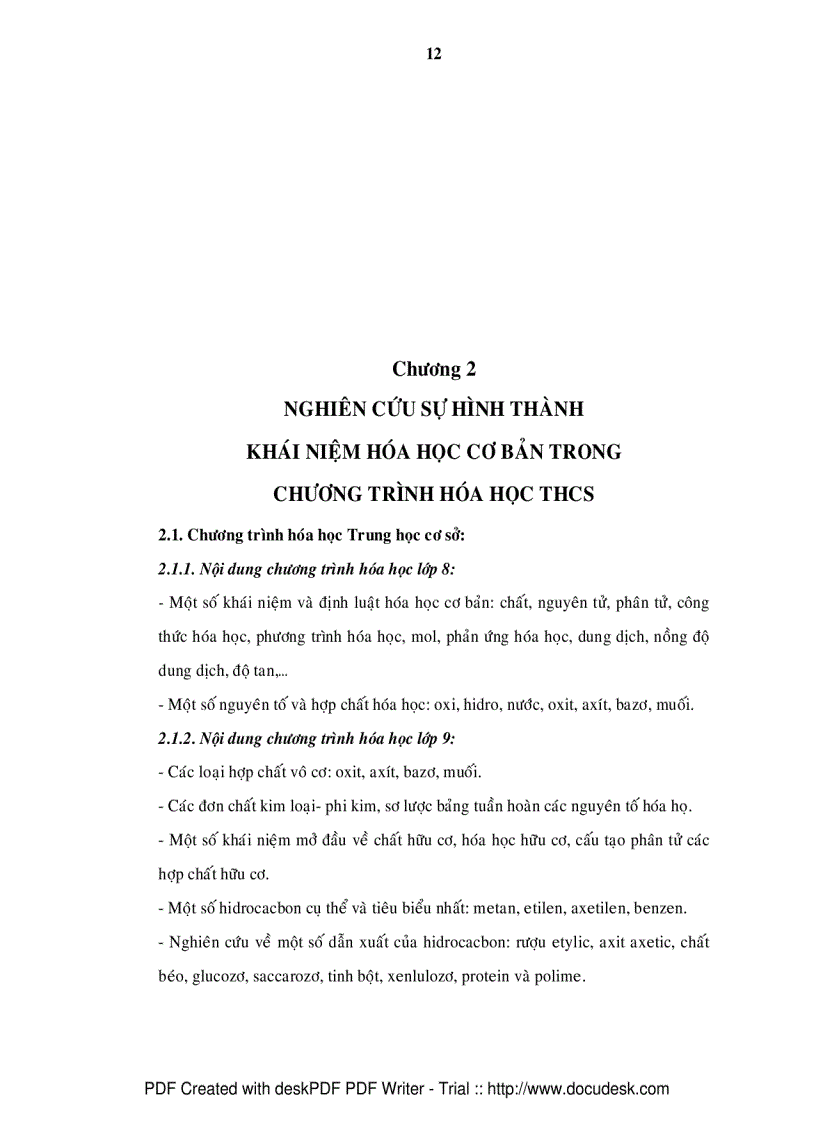 image for page Nghiên cứu sự hình thành các khái niệm hóa học cơ bản trong chương trình hóa học THCS