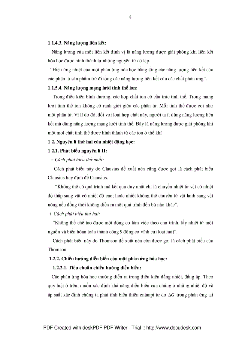 image for page Giảng dạy một số nội dung nhiệt động học trong chương trình hóa học Trung học Phổ thông