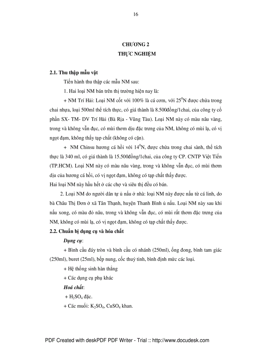 image for page Khảo sát đánh giá hàm lượng đạm trong một số loại nước mắm đang được bày bán trên thị trường hiện nay