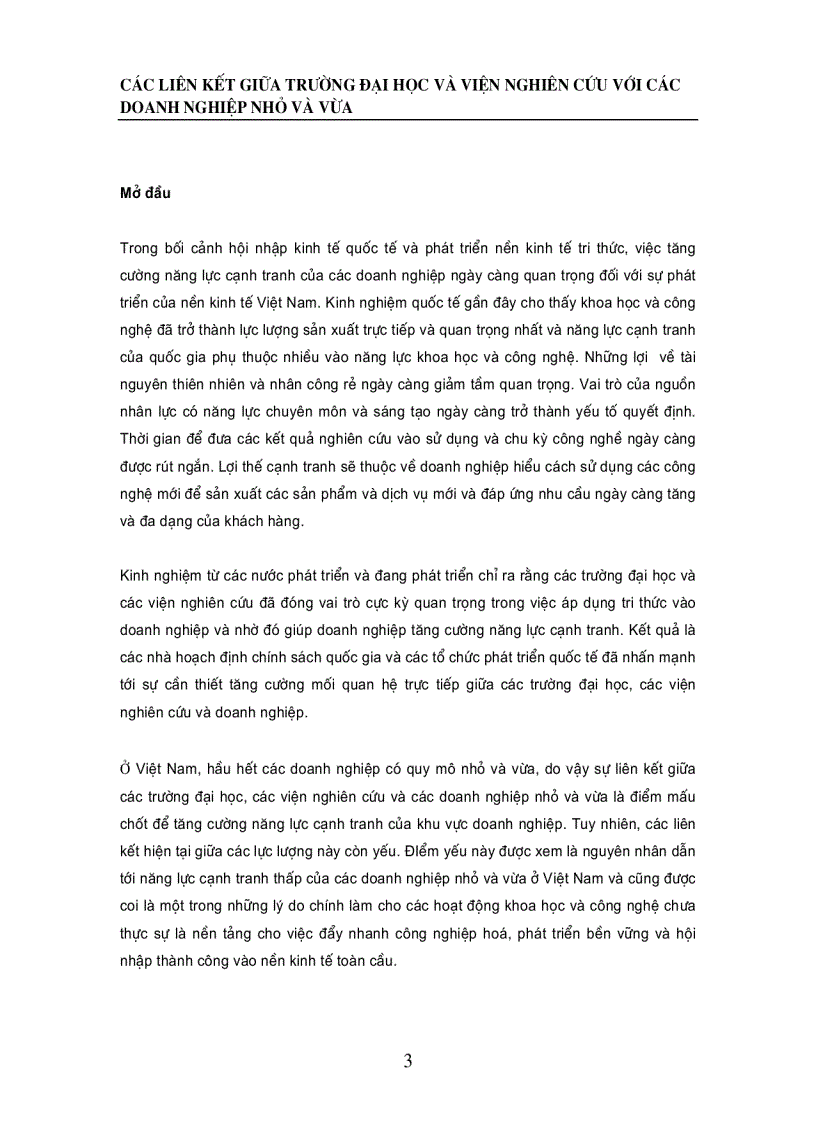 image for page Các liên kết giữa trường đại học và viện nghiên cứu với các doanh nghiệp nhỏ vμ vừa