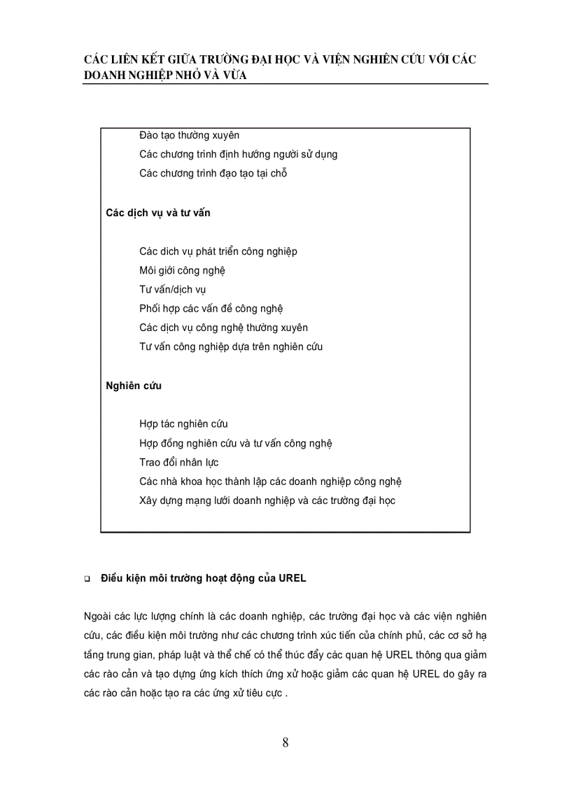 image for page Các liên kết giữa trường đại học và viện nghiên cứu với các doanh nghiệp nhỏ vμ vừa