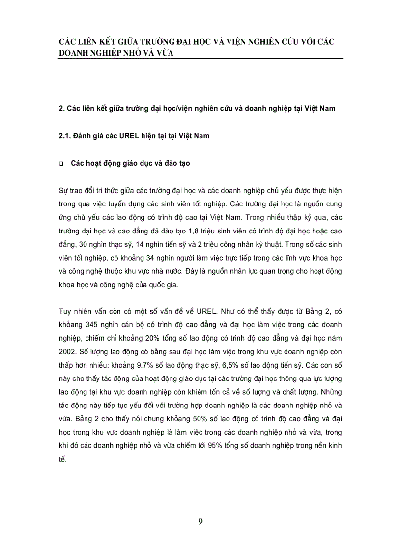 image for page Các liên kết giữa trường đại học và viện nghiên cứu với các doanh nghiệp nhỏ vμ vừa