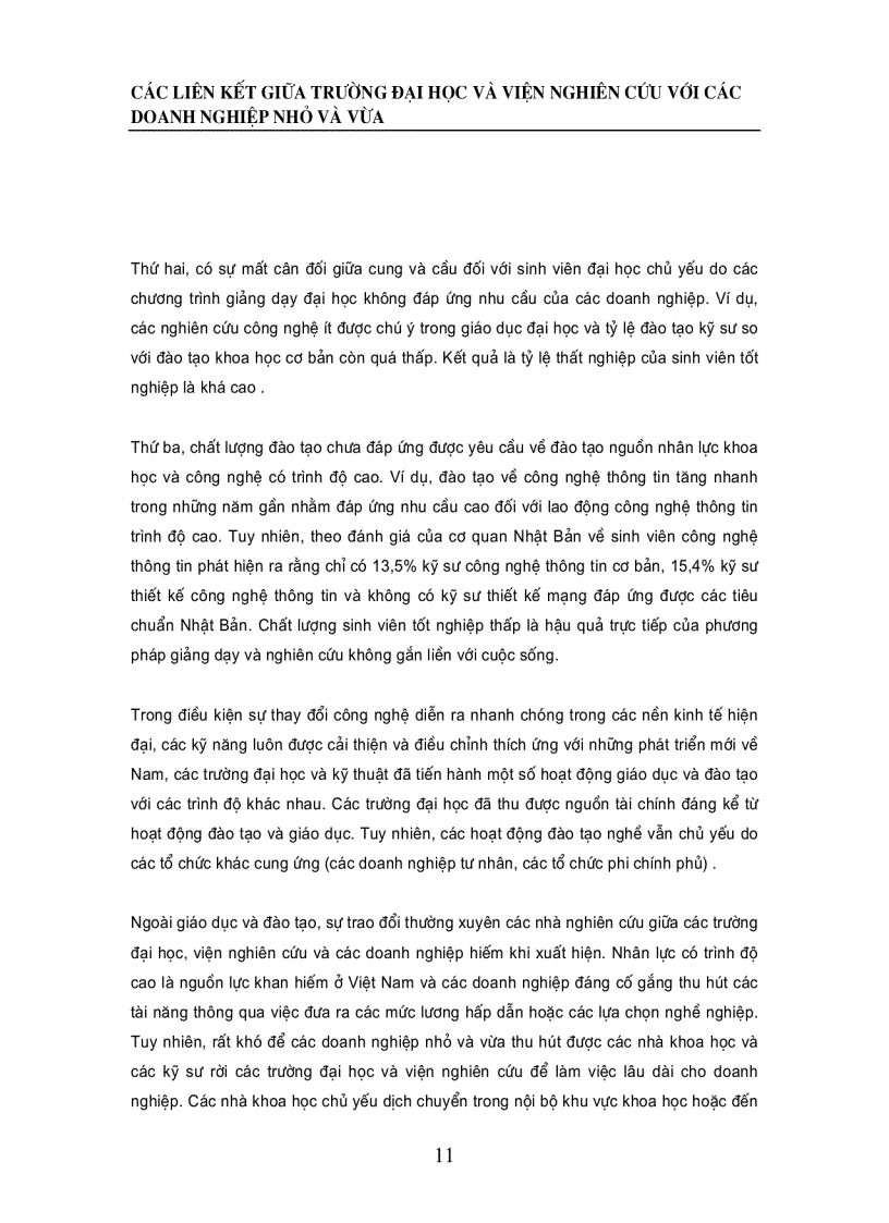 image for page Các liên kết giữa trường đại học và viện nghiên cứu với các doanh nghiệp nhỏ vμ vừa
