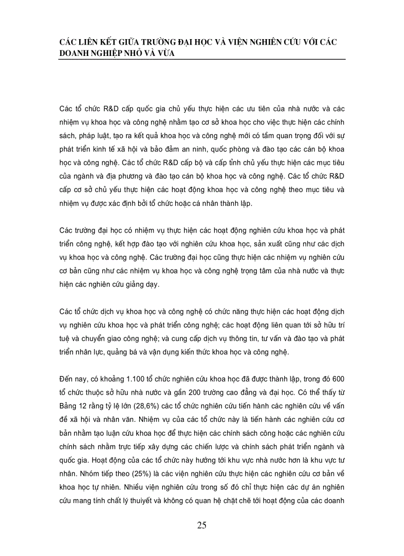 image for page Các liên kết giữa trường đại học và viện nghiên cứu với các doanh nghiệp nhỏ vμ vừa