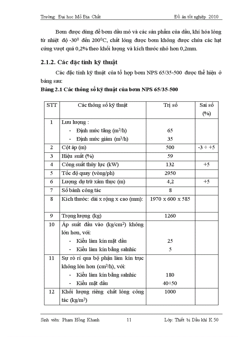 image for page Cấu tạo quy trình vận hành bảo dưỡng sửa chữa bơm ly tâm vận chuyển dầu NPS 65 35 500 tại mỏ Bạch Hổ với chuyên đề Một số hư hỏng và biện pháp hạn chế