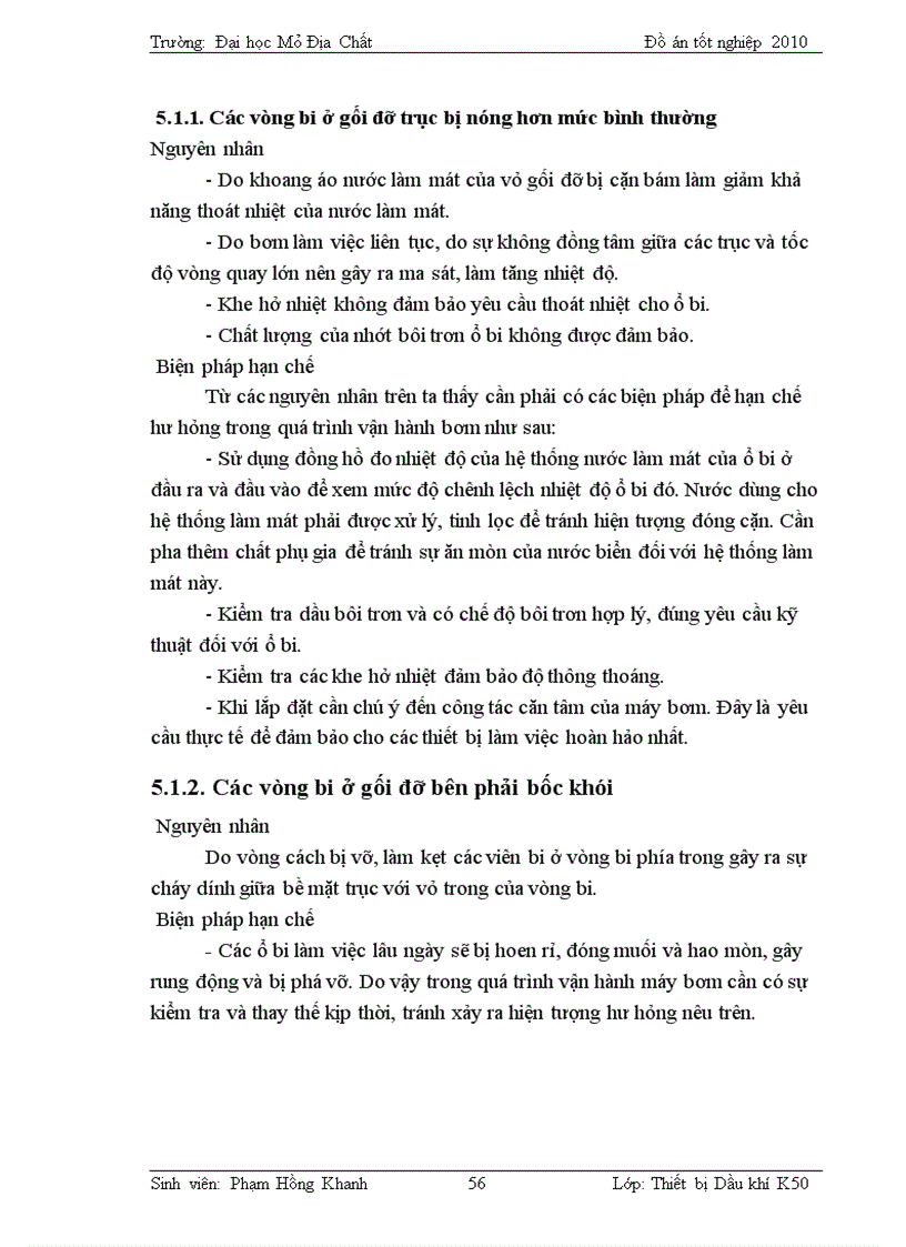 image for page Cấu tạo quy trình vận hành bảo dưỡng sửa chữa bơm ly tâm vận chuyển dầu NPS 65 35 500 tại mỏ Bạch Hổ với chuyên đề Một số hư hỏng và biện pháp hạn chế