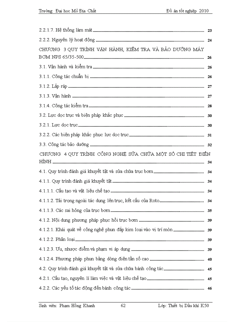 image for page Cấu tạo quy trình vận hành bảo dưỡng sửa chữa bơm ly tâm vận chuyển dầu NPS 65 35 500 tại mỏ Bạch Hổ với chuyên đề Một số hư hỏng và biện pháp hạn chế