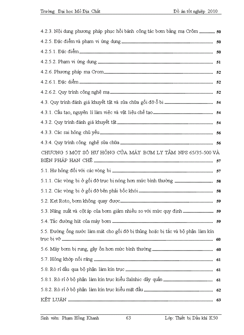 image for page Cấu tạo quy trình vận hành bảo dưỡng sửa chữa bơm ly tâm vận chuyển dầu NPS 65 35 500 tại mỏ Bạch Hổ với chuyên đề Một số hư hỏng và biện pháp hạn chế