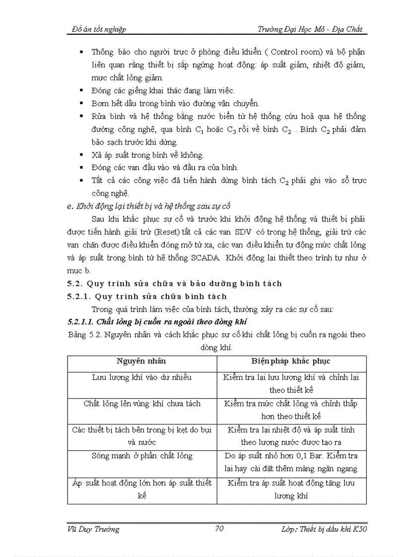image for page Quy trình lắp đặt vận hành bảo dưỡng và sửa chữa bình tách chịu áp lực ở mỏ Bạch Hổ Chuyên đề Các biện pháp kỹ thuật nhằm nâng cao hiệu quả sử dụng của bình tách