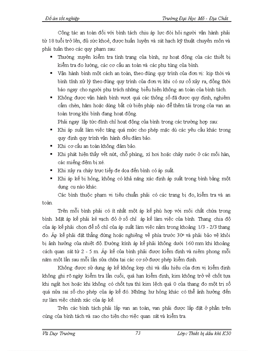 image for page Quy trình lắp đặt vận hành bảo dưỡng và sửa chữa bình tách chịu áp lực ở mỏ Bạch Hổ Chuyên đề Các biện pháp kỹ thuật nhằm nâng cao hiệu quả sử dụng của bình tách
