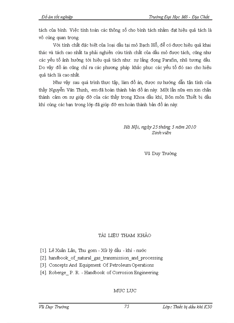 image for page Quy trình lắp đặt vận hành bảo dưỡng và sửa chữa bình tách chịu áp lực ở mỏ Bạch Hổ Chuyên đề Các biện pháp kỹ thuật nhằm nâng cao hiệu quả sử dụng của bình tách