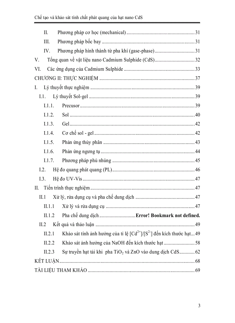 image for page Chế tạo và khảo sát tính chất phát quang của hạt nano CdS