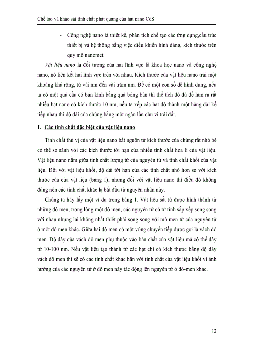 image for page Chế tạo và khảo sát tính chất phát quang của hạt nano CdS