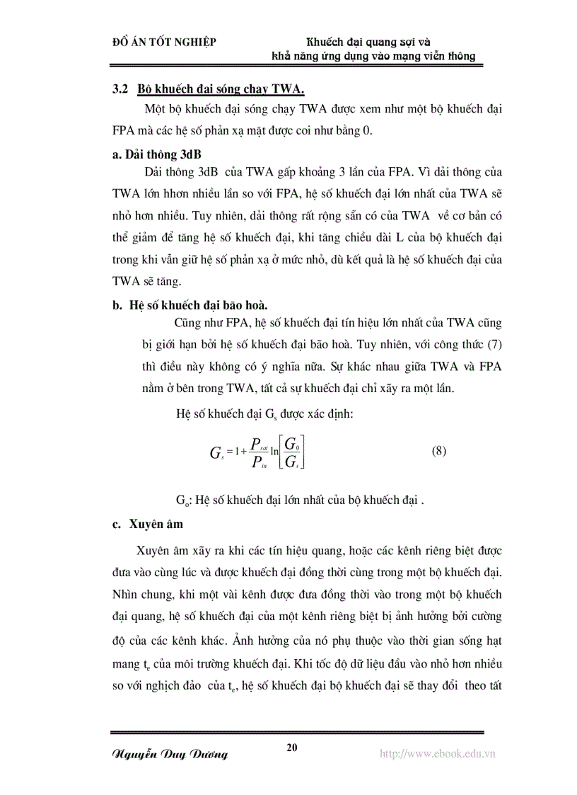 image for page Khuếch đại quang sợi và khả năng ứng dụng vào mạng viễn thông