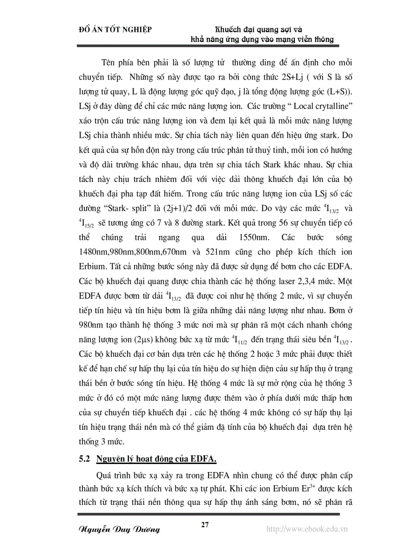 image for page Khuếch đại quang sợi và khả năng ứng dụng vào mạng viễn thông