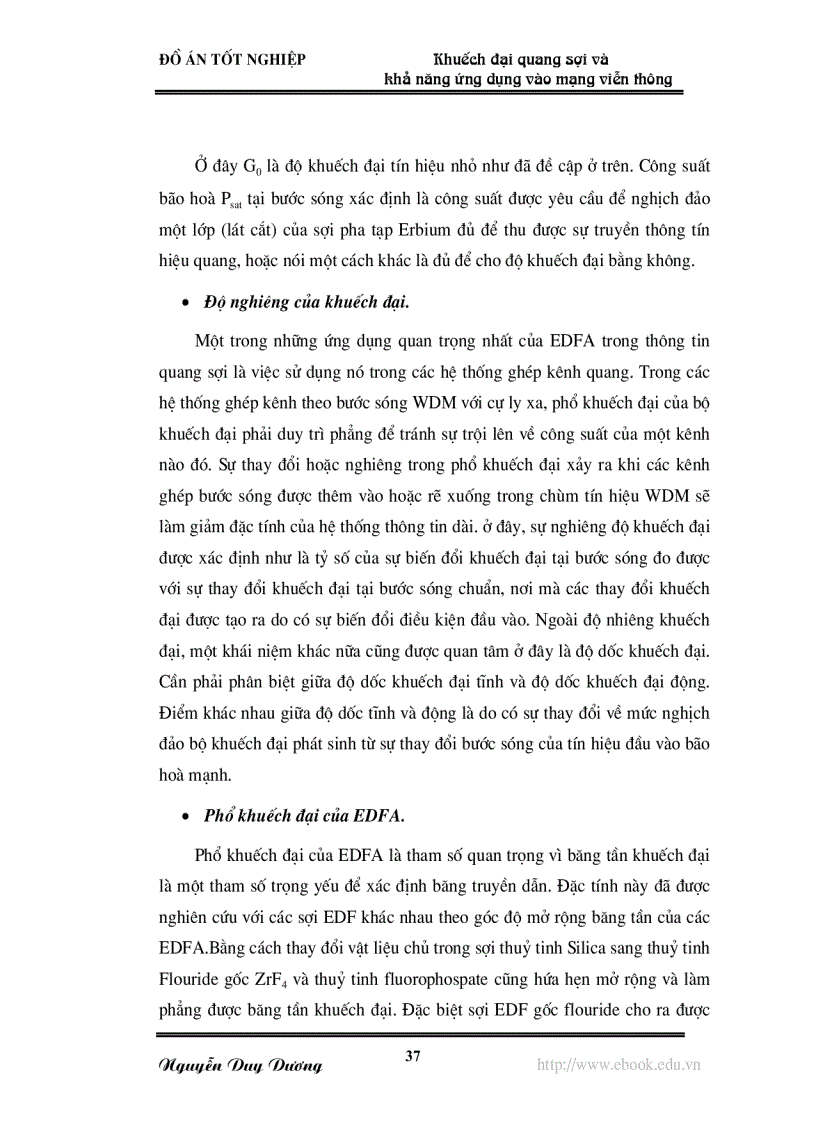 image for page Khuếch đại quang sợi và khả năng ứng dụng vào mạng viễn thông