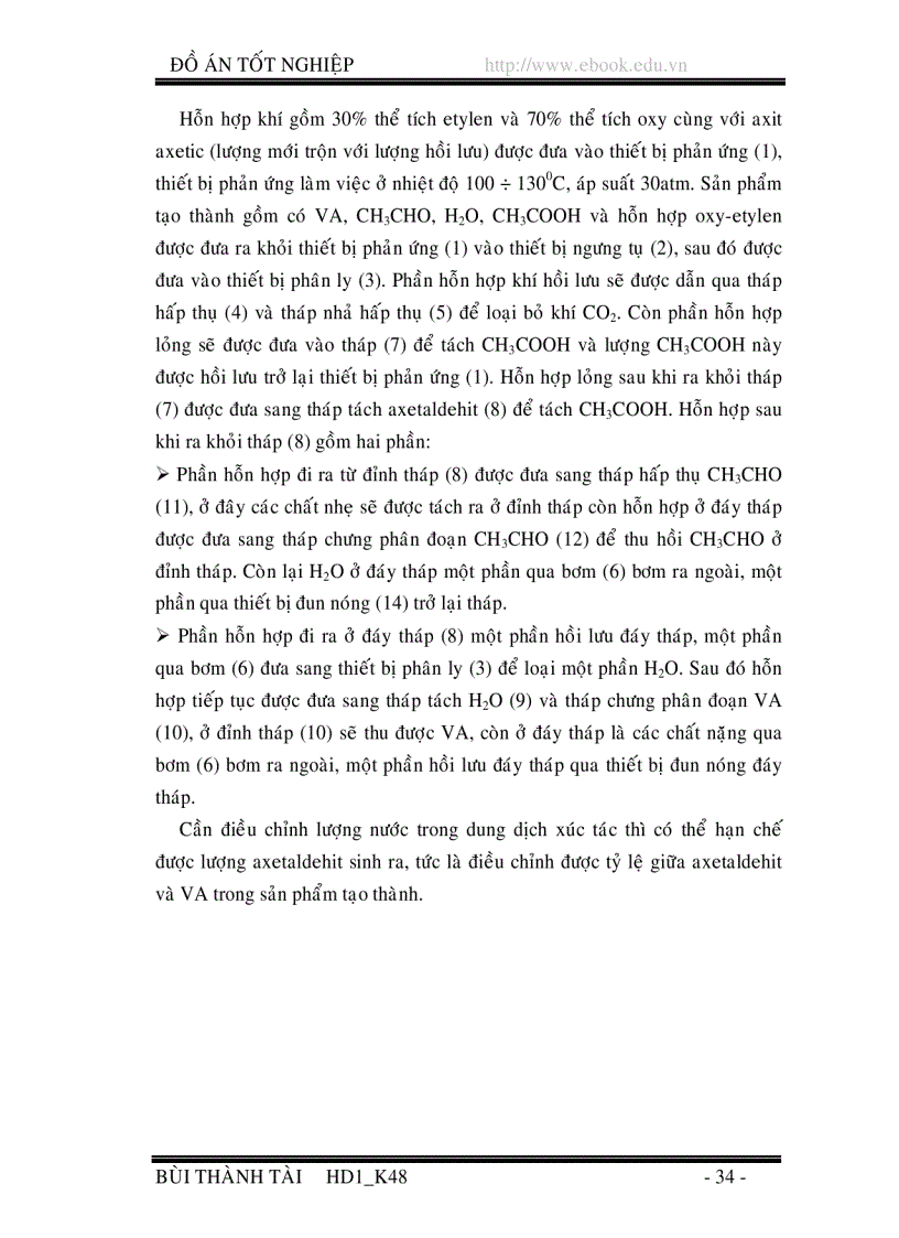 image for page Qui trình sản xuất Vinyl Axetat từ Etylen