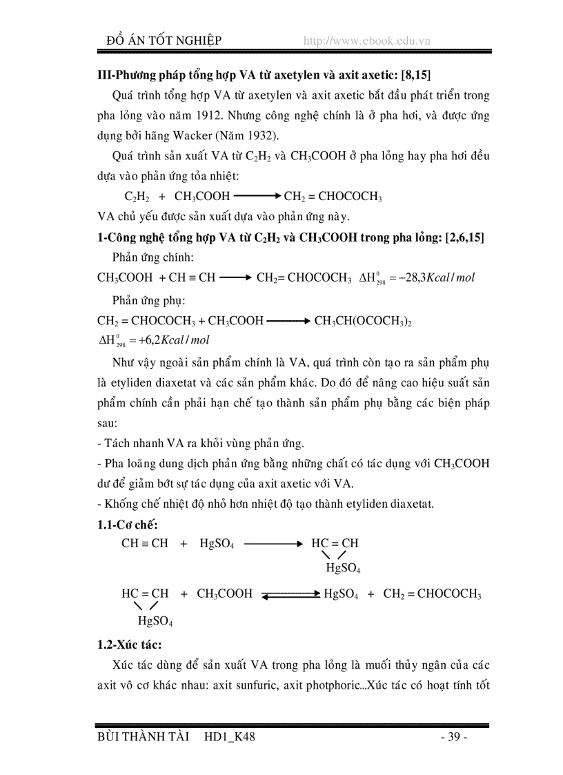 image for page Qui trình sản xuất Vinyl Axetat từ Etylen
