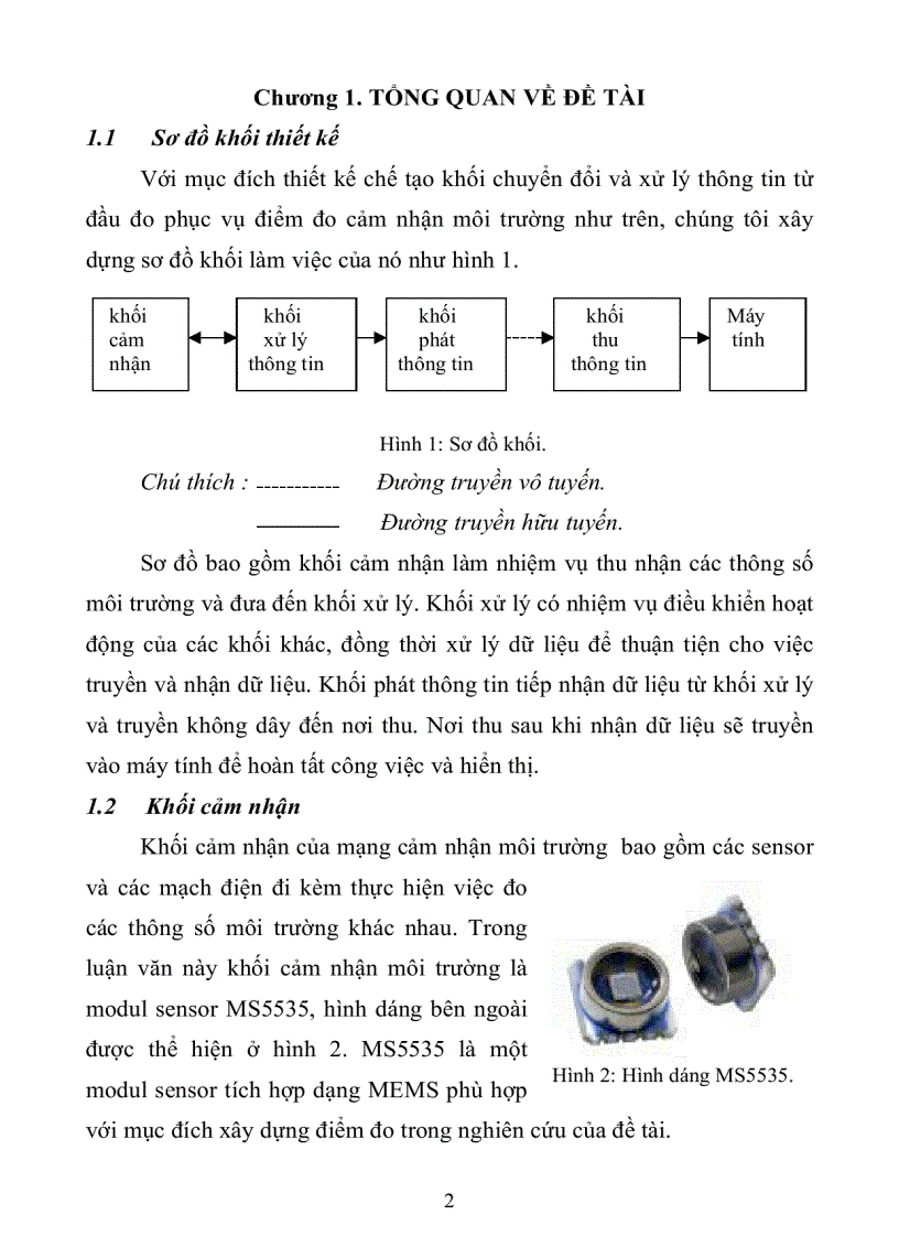 Thiết kế chế tạo khối chuyển đổi và xử lý thông tin từ đầu đo phục vụ điểm đo cảm nhận môi trường
