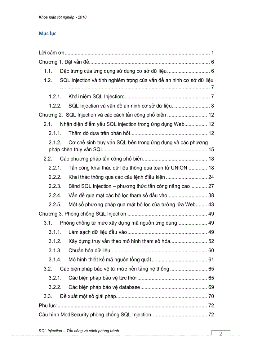 image for page SQL Injection tấn công và cách phòng tránh
