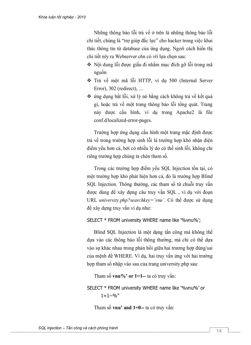 image for page SQL Injection tấn công và cách phòng tránh