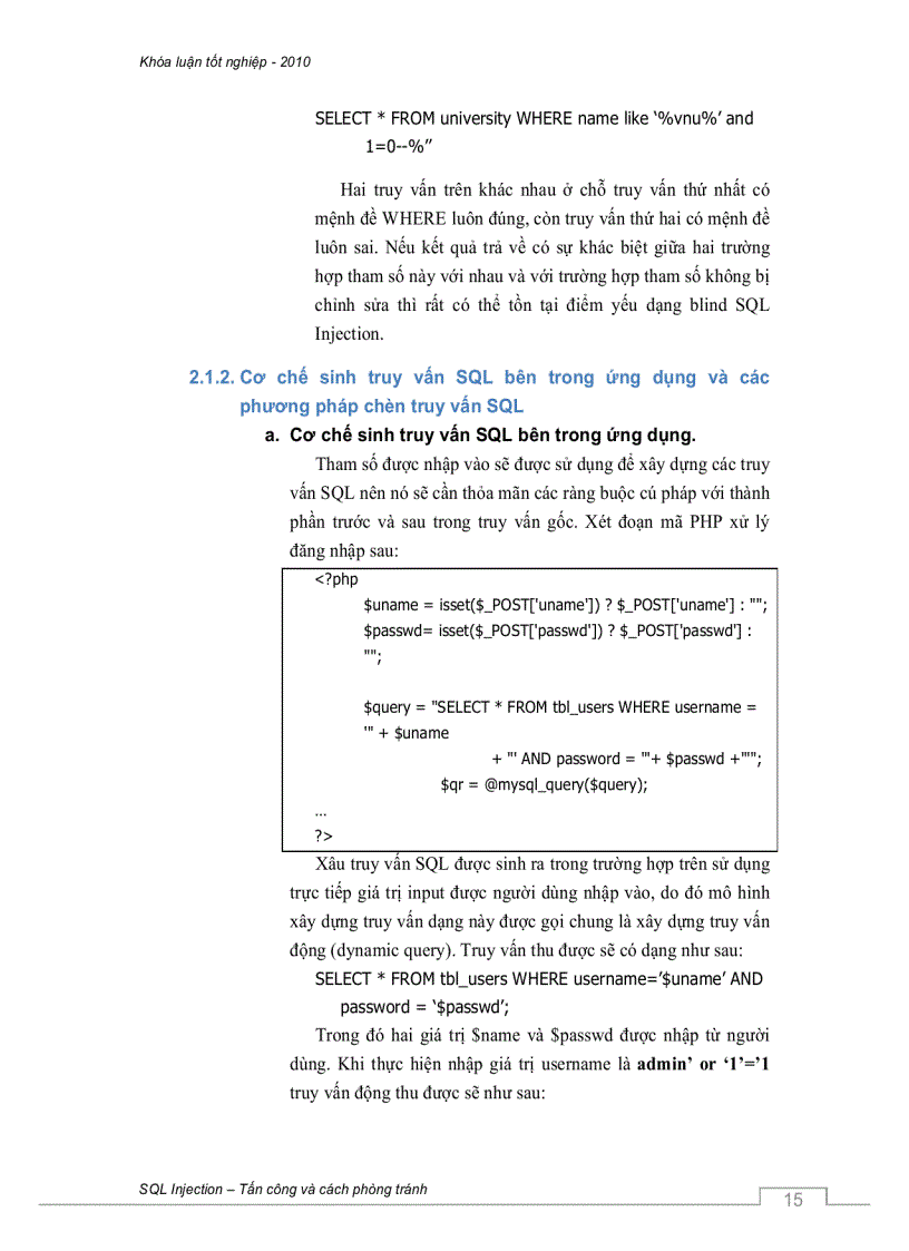image for page SQL Injection tấn công và cách phòng tránh