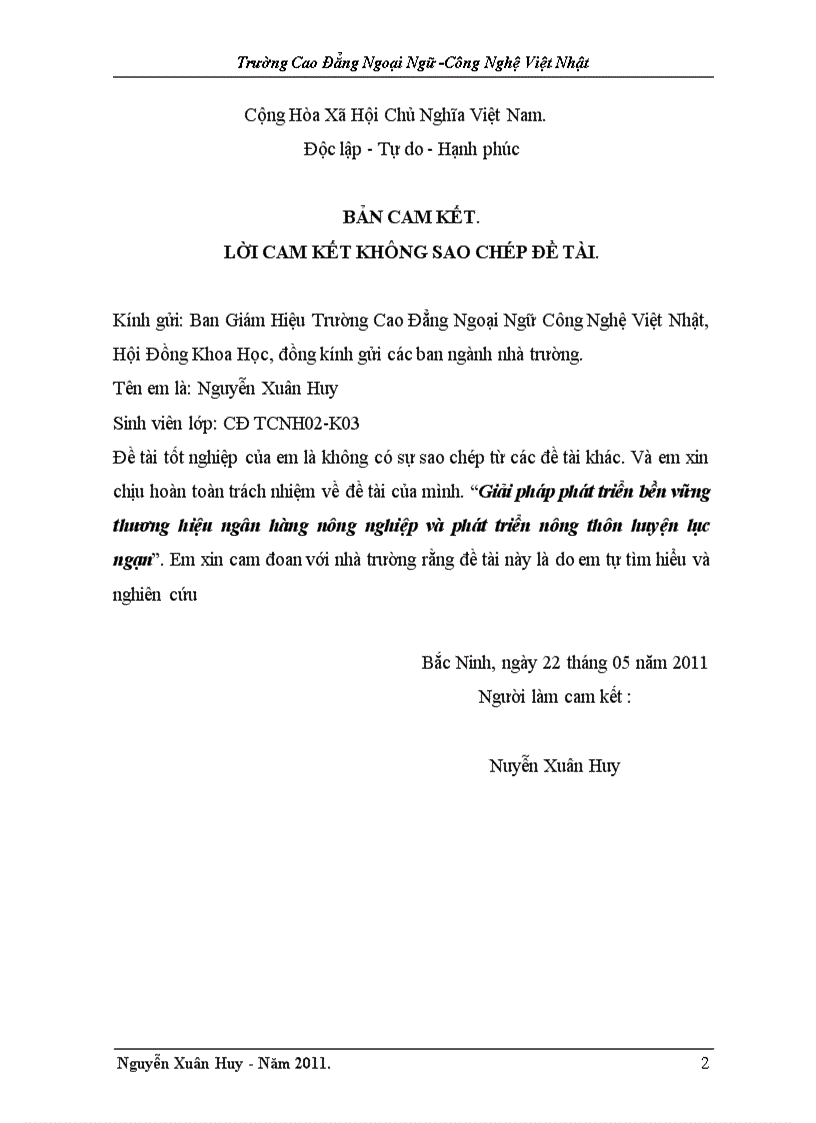 image for page Giải pháp phát triển bền vững thương hiệu ngân hàng nông nghiệp và phát triển nông thôn huyện lục ngạn