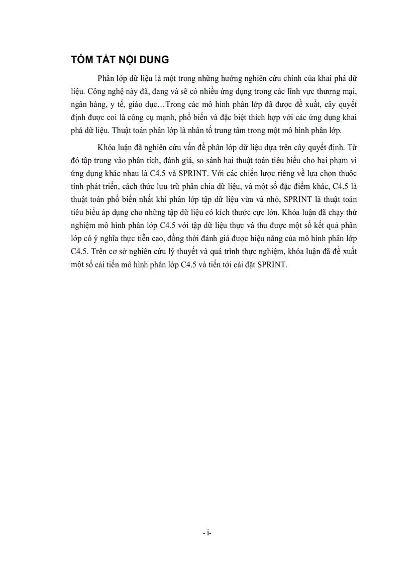 image for page Nghiên cứu các thuật toán phân lớp dữ liệu dựa trên cây quyết định