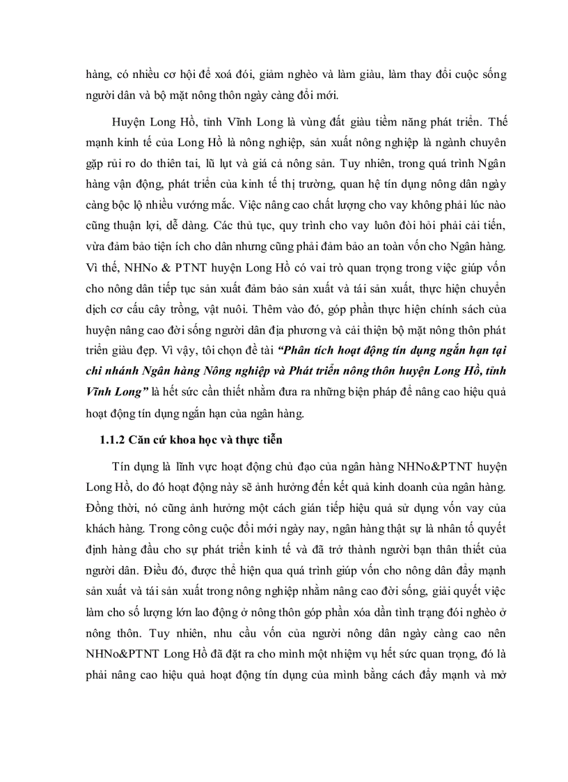 image for page Phân tích hoạt động tín dụng ngắn hạn tại chi nhánh ngân hàng nông nghiệp và phát triển nông thôn huyện long hồ tỉnh vĩnh long